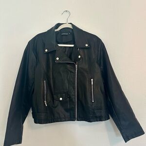 Faux leather moto jacket. Worn once.